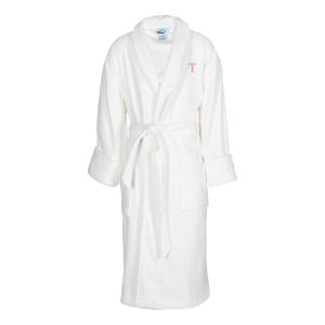 Terry Velour Personalized Shawl Collar White Robe