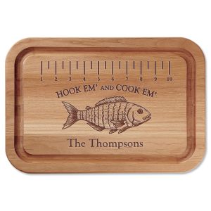 Hook 'Em and Cook 'Em Fishing Personalized Cutting Board