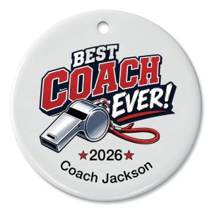 Best Coach Personalized Round Ornament