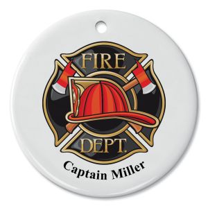 Firefighter Personalized Round Ornament