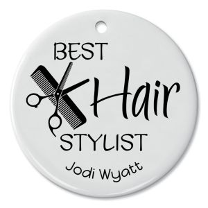 Hair Stylist Personalized Round Ornament