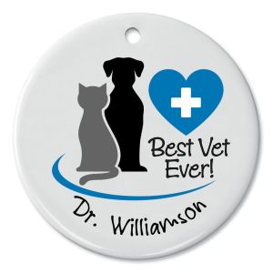 Best Veterinarian Personalized Round Ornament