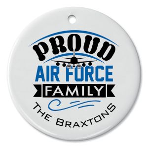Air Force Family Personalized Round Ornament