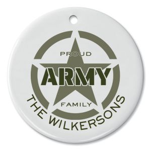 Army Family Personalized Round Ornament