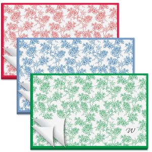 Floral Toile Personalized Disposable Placemat Pad