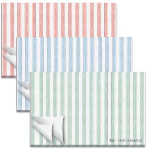 Striped Personalized Disposable Placemat Pad