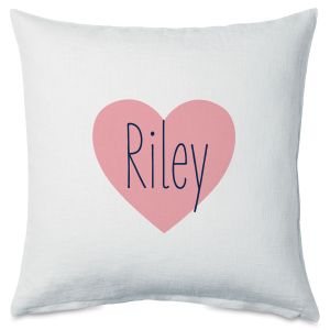 Heart Name Personalized Throw Pillow
