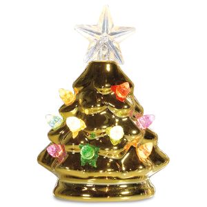 Gold Mini Metallic LED Tree