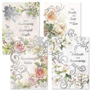 Deluxe Floral Anniversary Cards