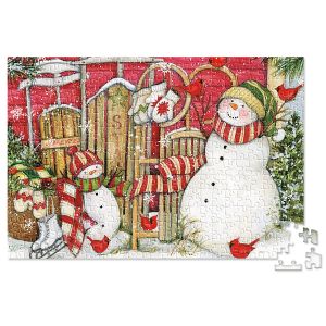 Heart Sled & Snowmen Puzzle