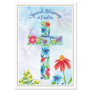 Floral Cross Religious Easter Cards