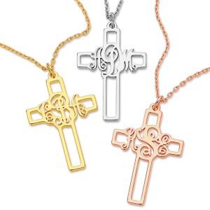 Monogram Cross Necklace