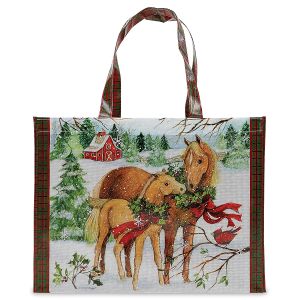 Holiday Horses Large Shopping Tote Bag