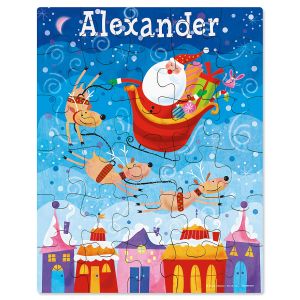 Santa Sleigh Personalized Puzzle