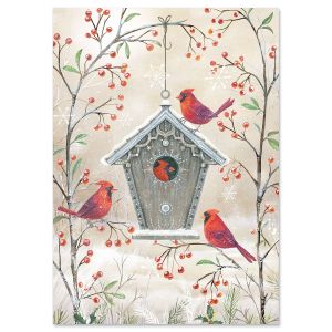 Cardinal Winter Christmas Cards - Non-personalized