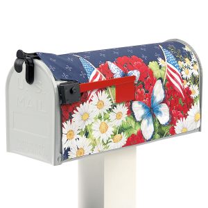 Red, White & Blooms Mailbox Cover