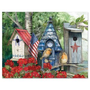 Patriotic Birdhouse Note Cards