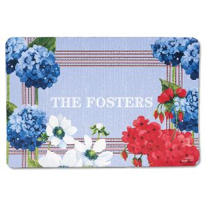 Red, White & Blooms Personalized Doormat