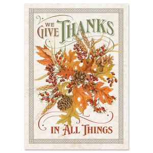We Give Thanks Thanksgiving Cards