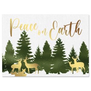 Elegant Forest Deluxe Christmas Cards - Personalized