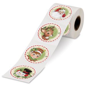Retro Christmas Rolled Stickers