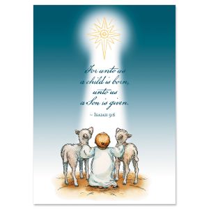 Jesus & Lambs Christmas Cards - Nonpersonalized