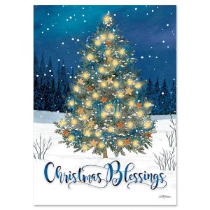 Shimmering Tree Christmas Cards - Nonpersonalized