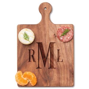 Charcuterie Artisan Black Walnut Board - Traditional Monogram