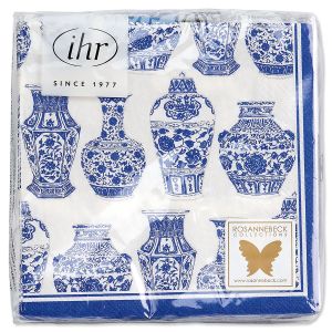 Blue & White Urns Cocktail Napkins