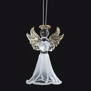 April Birthstone Angel Glass Ornament 