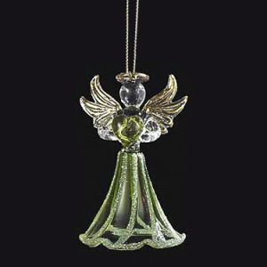 August Birthstone Angel Glass Ornament 