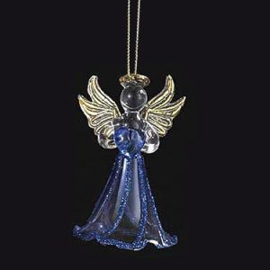 September Birthstone Angel Glass Ornament 