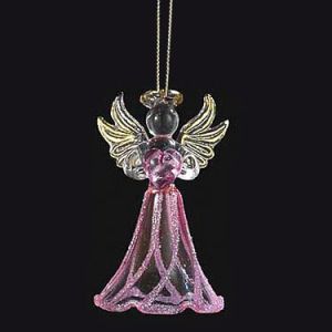 October Birthstone Angel Glass Ornament 