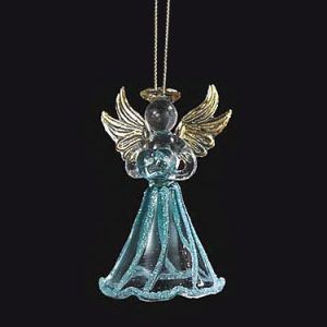 December Birthstone Angel Glass Ornament 