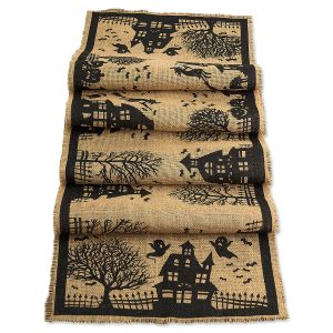 Burlap Halloween Table Runner