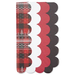 Buffalo Plaid Sweater Scalloped Edge Tissue Paper Sheets