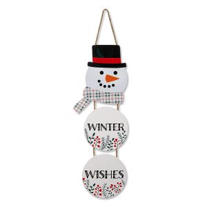 Winter Wishes Hanging Snowman Wall Décor