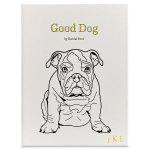 Good Dog Personalized White Leather-Bound Book