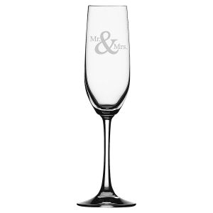 Champagne Flute Glass - Mr. & Mrs.