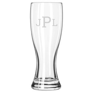 Grand Pilsner Glass - 3 Initial Monogram