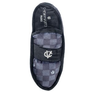Chewy Vuiton Black Checkered Loafer Pet Toy