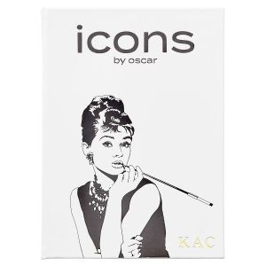 Icons Personalized White Leather-bound Book