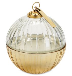 Etched Glass Ornament Ball Candle 