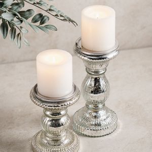 Candle Holders & 2 Pillar Candles