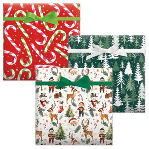 Holiday Forest/Memories of Christmas/Candy Cane Joy Jumbo Rolled Gift Wrap