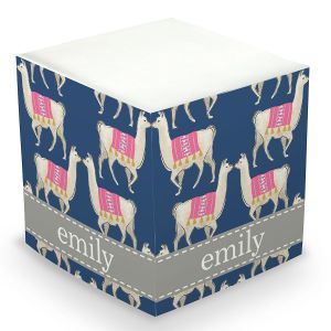 Llama Navy Sticky Memo Cube