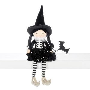 Witch with Bat Shelf Sitter