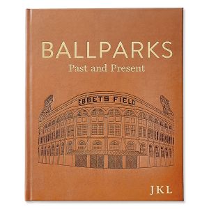 Ballparks Past and Present Personalized Leather-bound Book