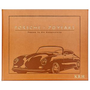 70 Years of Porsche Personalized Tan Leather-bound Book