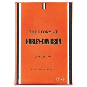 Harley-Davidson Personalized Orange Leather-Bound Book